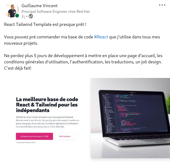 Linkedin lancement base de code